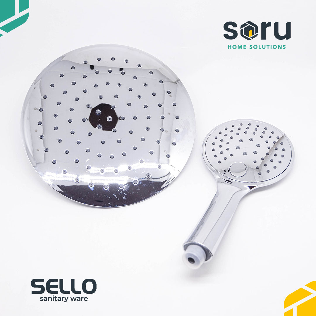 SELLO Set Shower Tiang Chrome Column Set - Model Tombol - Mixer SL9817