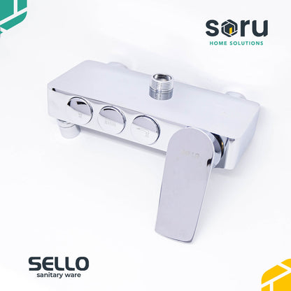 SELLO Set Shower Tiang Chrome Column Set - Model Tombol - Mixer SL9817