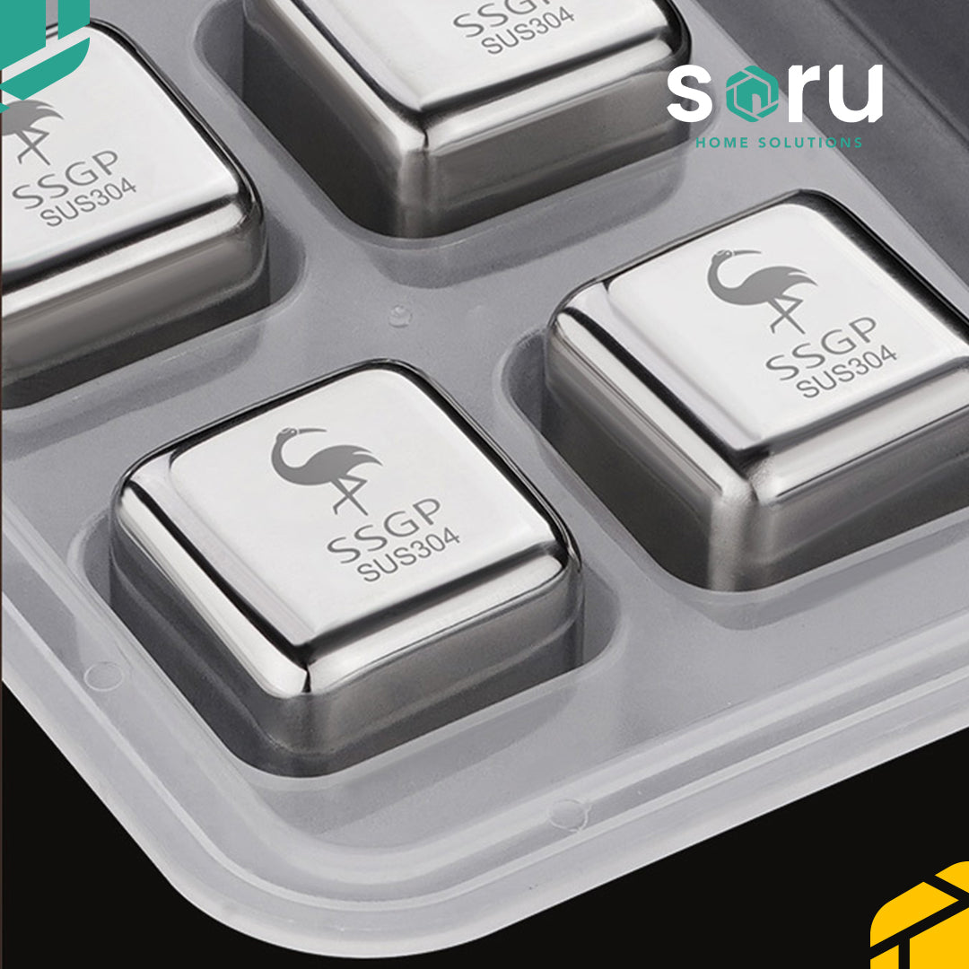 SSGP SET 8 Es Batu Stainless Reuseable Ice Cube Non Cair + 1 Capitan