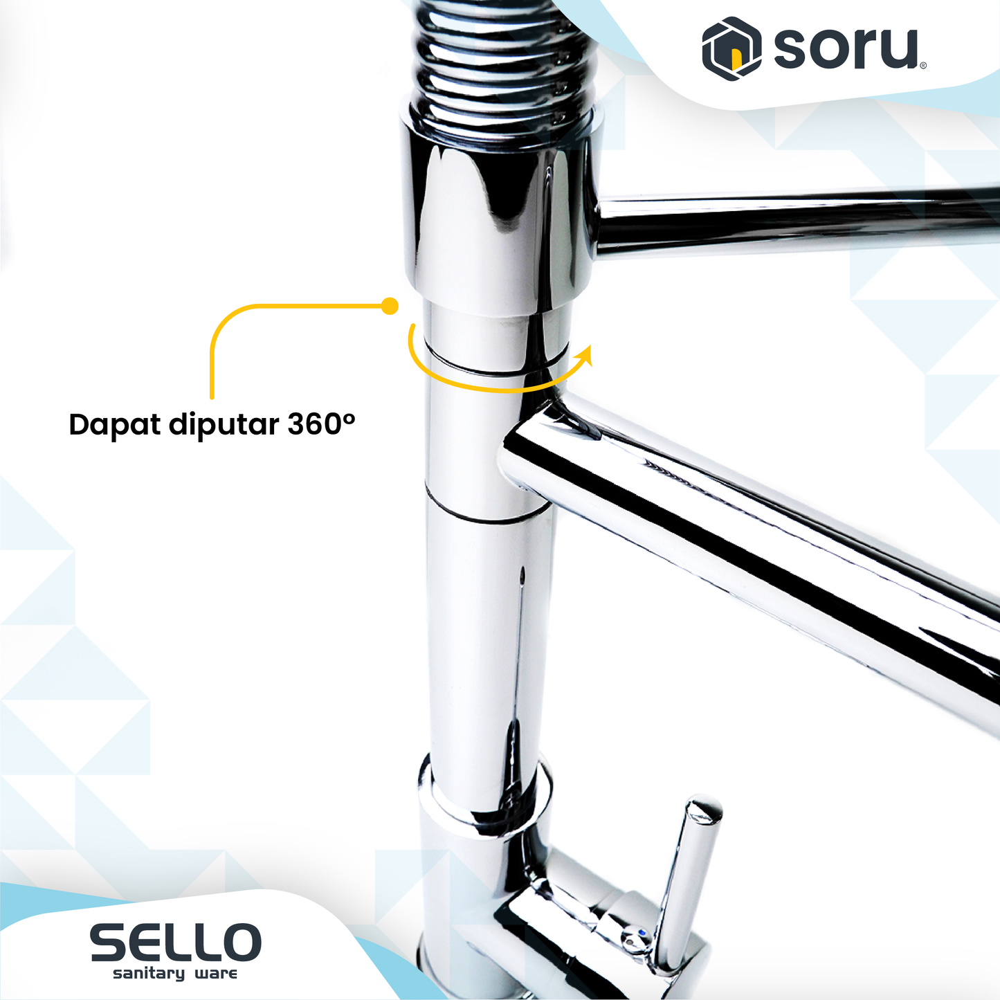 SELLO Flexible Stainless Kitchen Faucet Hot & Cold SL9187 Keran Dapur