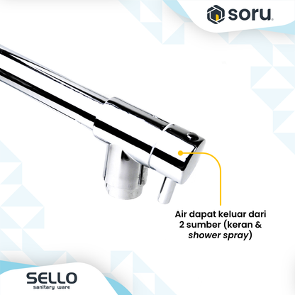 SELLO Flexible Stainless Kitchen Faucet Hot & Cold SL9187 Keran Dapur