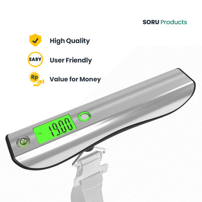 Timbangan Koper Digital 50Kg Stainless Travel Luggage Scale