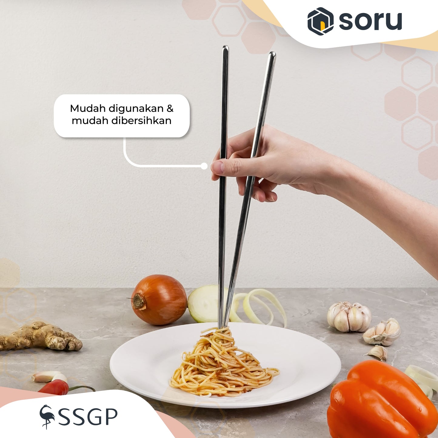 SSGP Chopstick Sumpit Masak Panjang 36cm Stainless SUS304