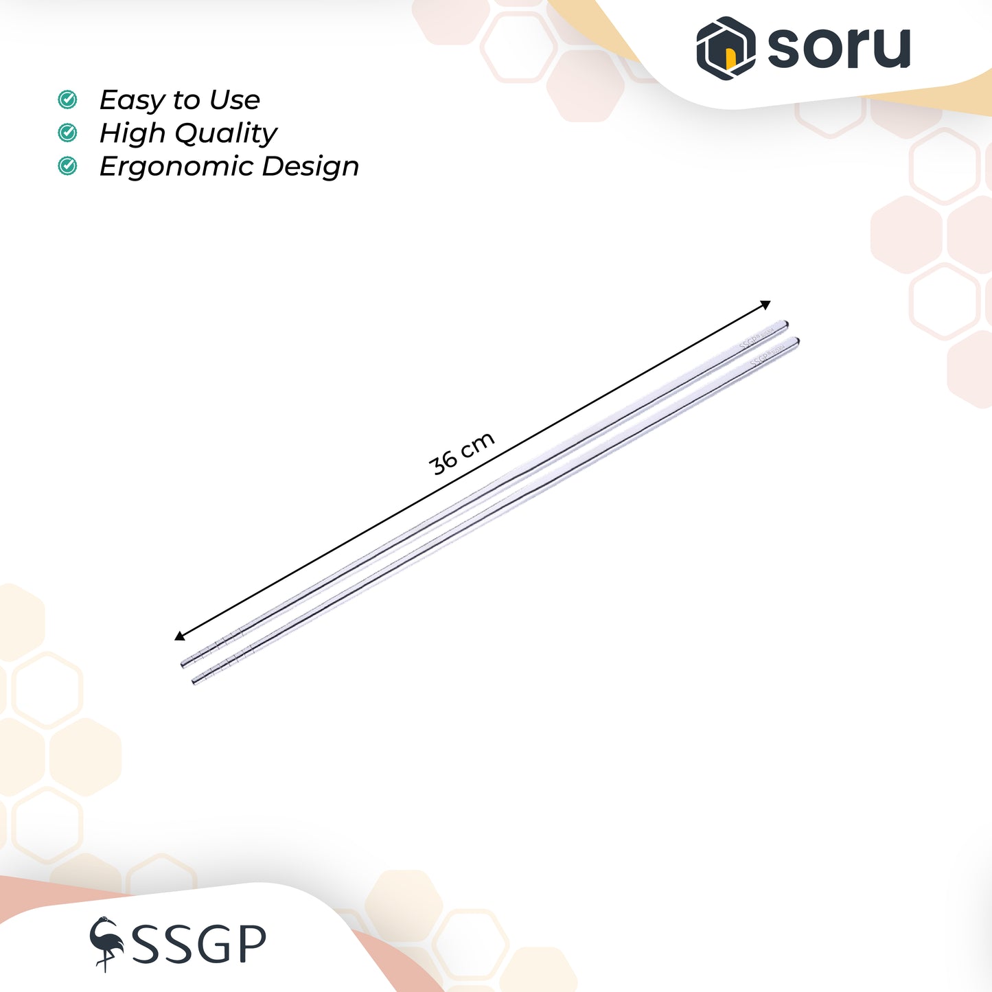 SSGP Chopstick Sumpit Masak Panjang 36cm Stainless SUS304