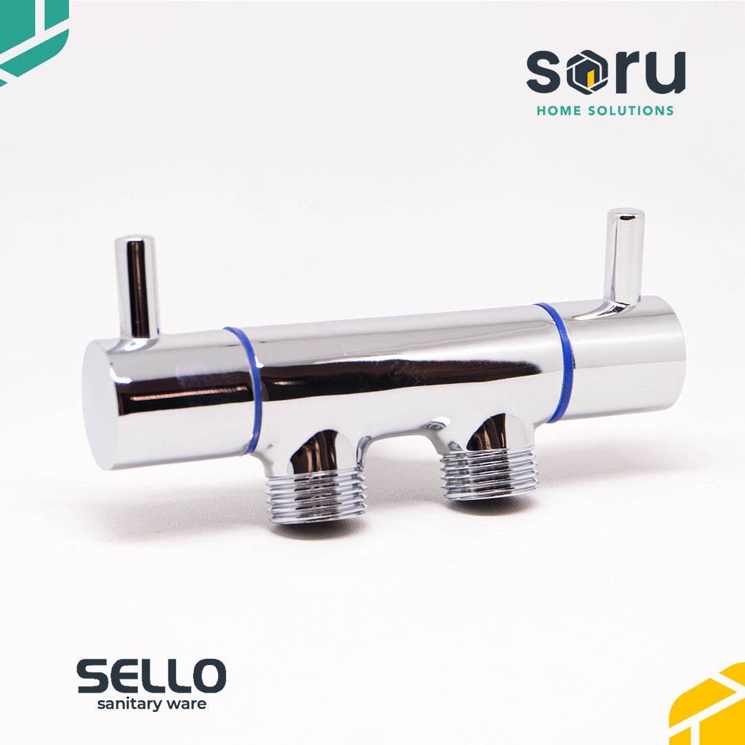 SELLO Keran Air Cabang Double Stop Kran Shower Mesin Cuci SL9713