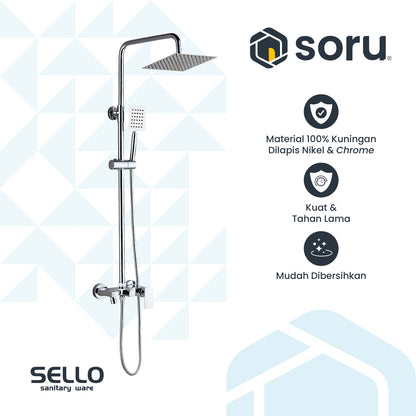 SELLO Set Shower Tiang Chrome Column Set - Shower Mandi - Mixer SL9811