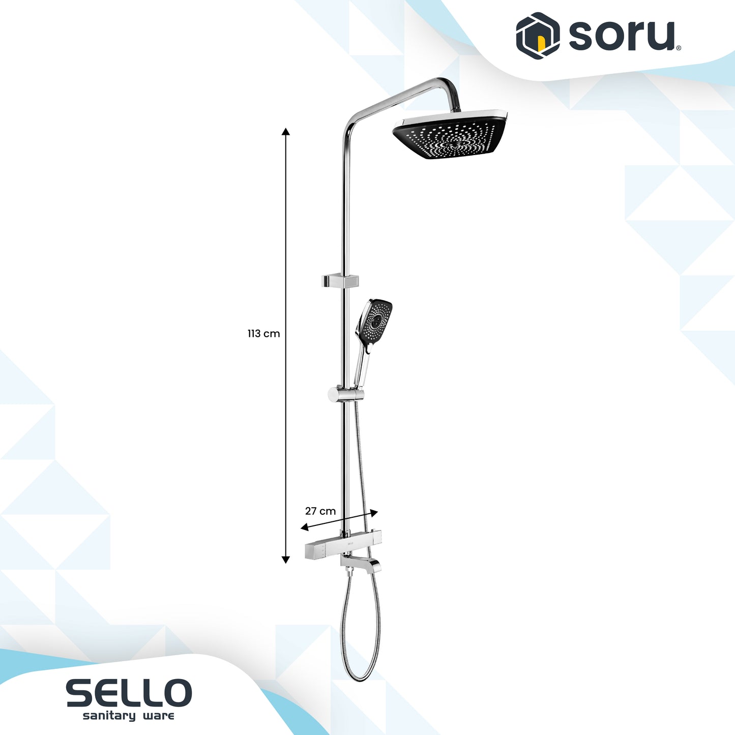 SELLO Set Shower Tiang Dengan Pengaturan Temperature Constant SL9825