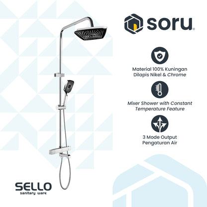 SELLO Set Shower Tiang Dengan Pengaturan Temperature Constant SL9825