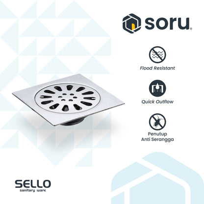 SELLO Saringan Got Floor Drain Kamar Mandi Stainless Steel SL6101