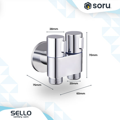 Sello Washing Tap Kran / Keran Mesin Cuci 2 Outlet SL9621