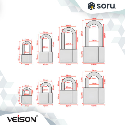 VEISON Gembok Anti Karat SUS304 Stainless Steel Square