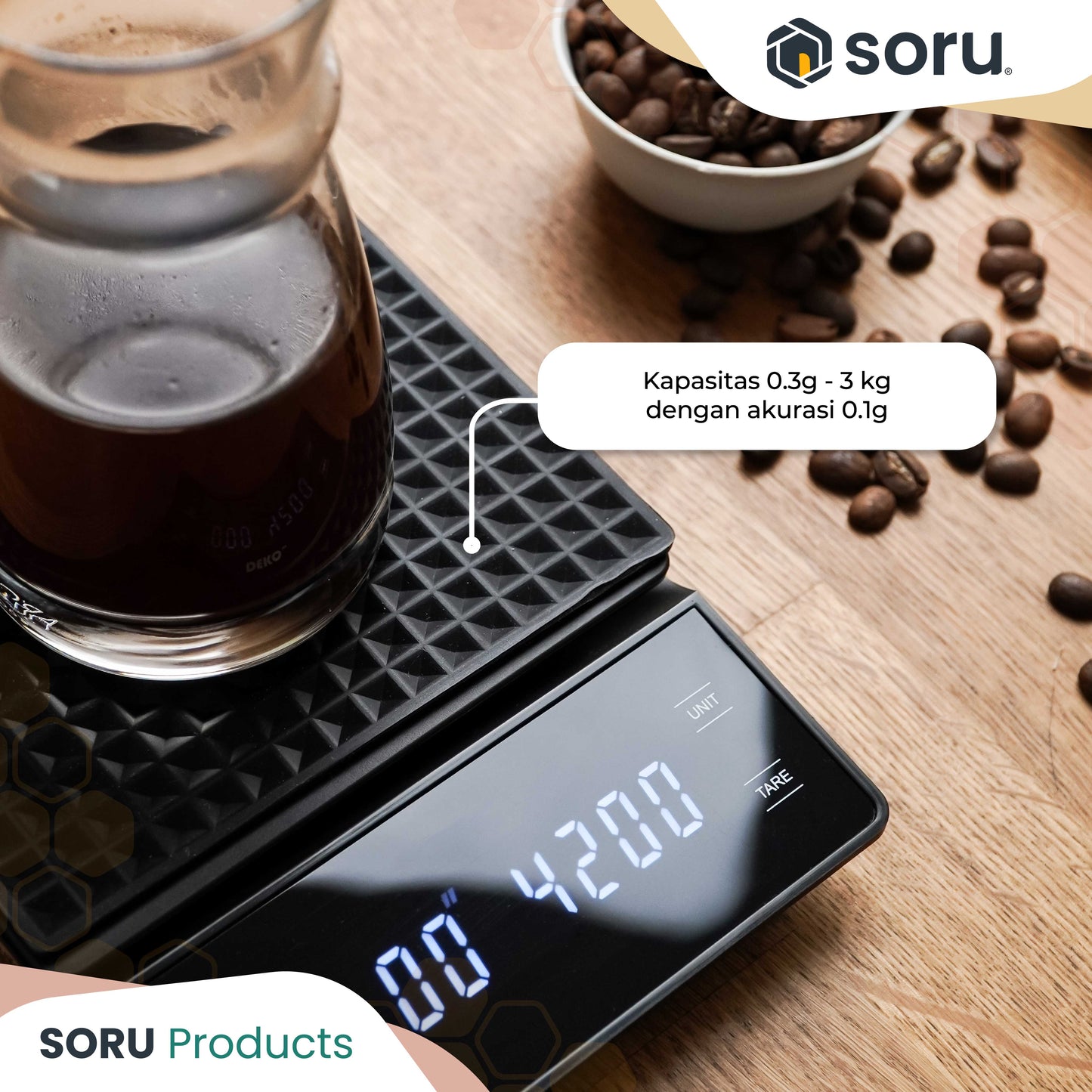 Timbangan Kopi 3Kg / 0.1Gr Digital Timer V60 Drip Coffee Scale Premium