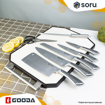 GOODA Set Pisau Dapur Stainless 7in1 dengan Akrilik Stand Knife Set 7in1 with Acrylic Stand GA-014