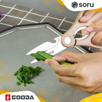 GOODA Set Pisau Dapur Stainless 5in1 dengan Tempat Pisau Knife Set 5in1 with Knife Stand GA-019