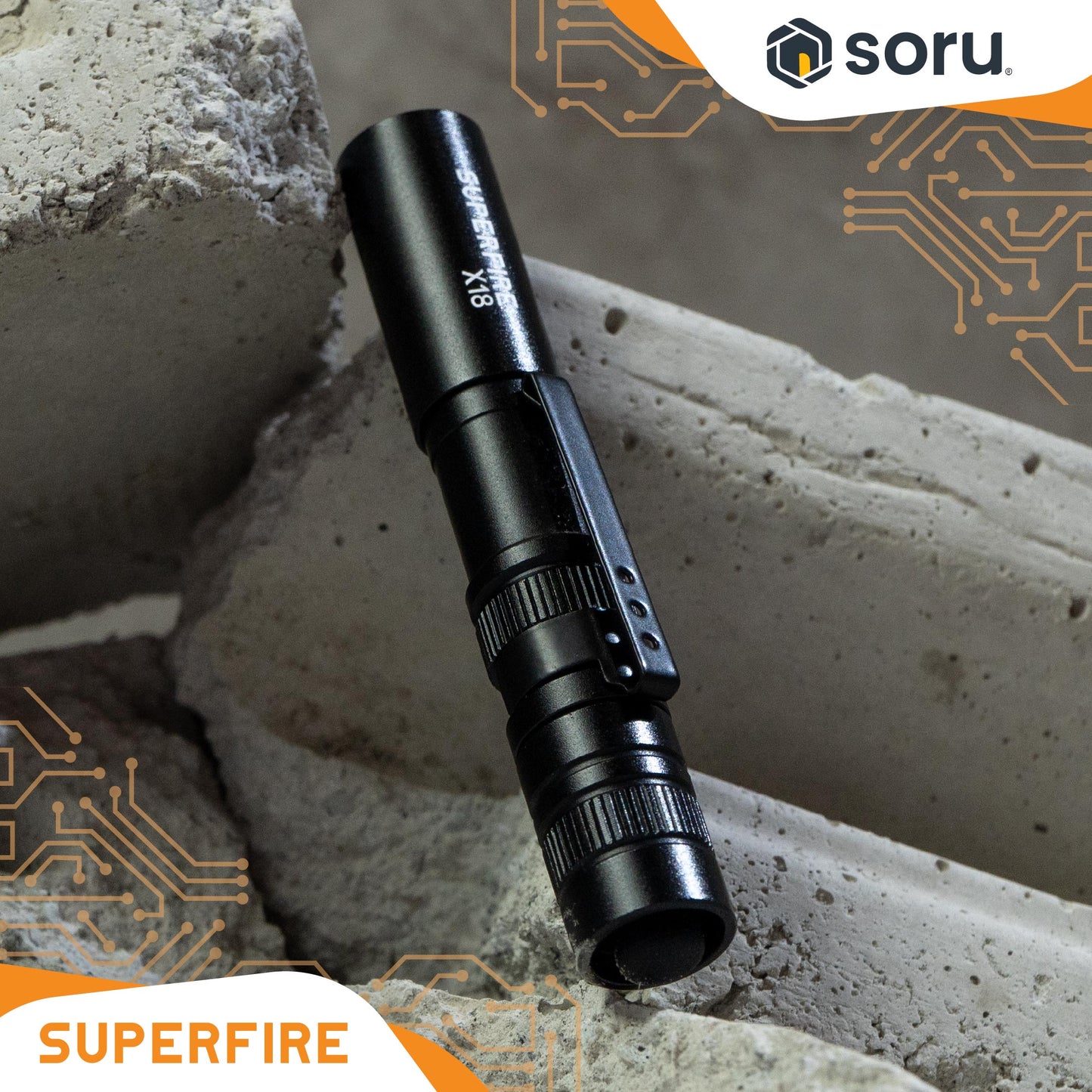 SUPERFIRE Senter LED Mini Pen Light 55 Lumens AAA Battery IP44 SFX18