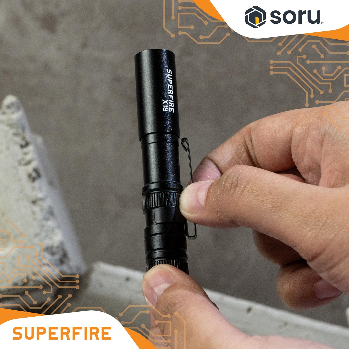 SUPERFIRE Senter LED Mini Pen Light 55 Lumens AAA Battery IP44 SFX18