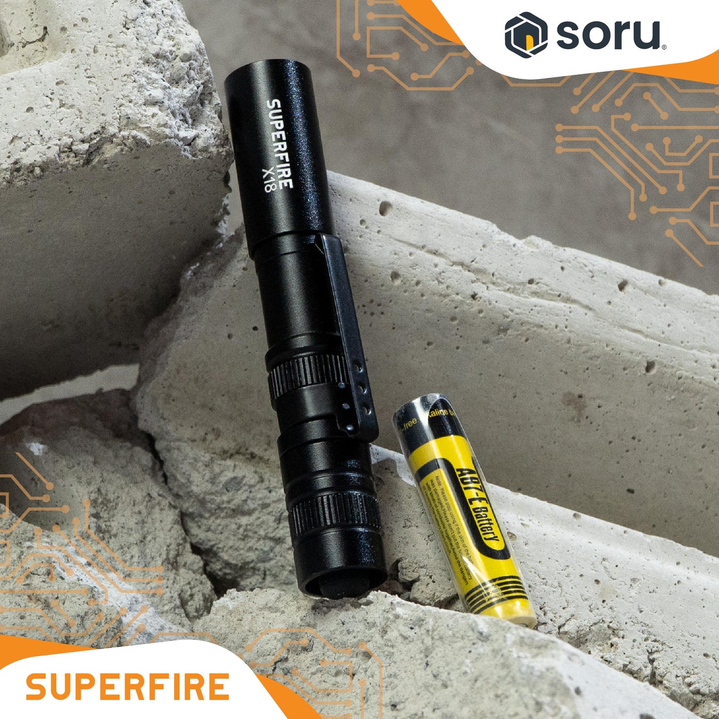 SUPERFIRE Senter LED Mini Pen Light 55 Lumens AAA Battery IP44 SFX18