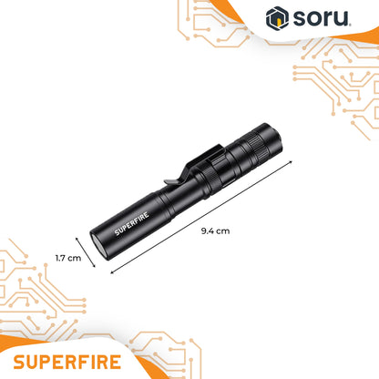 SUPERFIRE Senter LED Mini Pen Light 55 Lumens AAA Battery IP44 SFX18