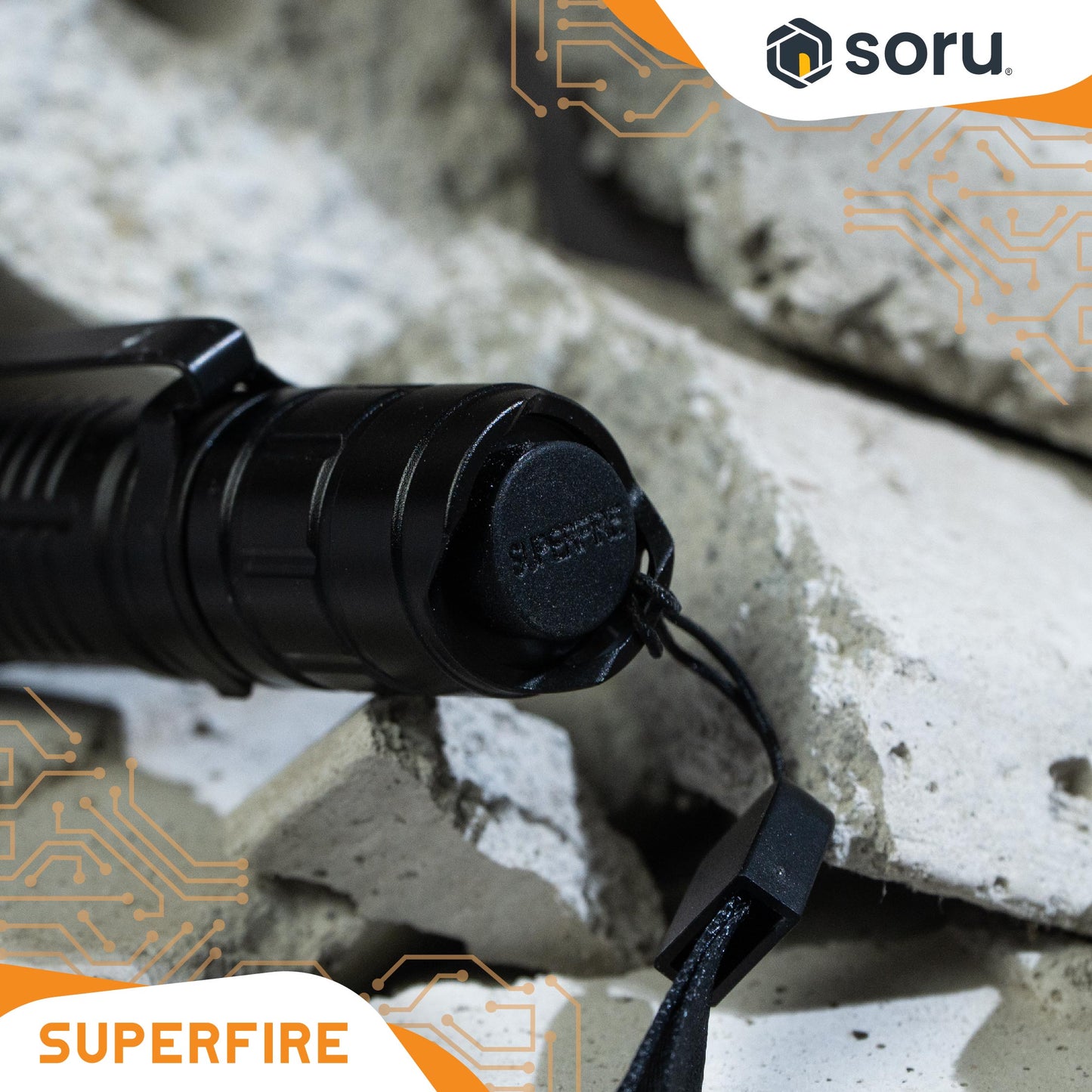 SUPERFIRE Senter LED Flashlight Waterproof 300 Lumens 1400mAh SFMI80