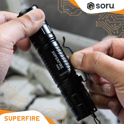 SUPERFIRE Senter LED Flashlight Waterproof 300 Lumens 1400mAh SFMI80