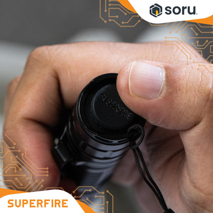 SUPERFIRE Senter LED Flashlight Waterproof 300 Lumens 1400mAh SFMI80