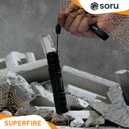 SUPERFIRE Senter LED Flashlight Waterproof 300 Lumens 1400mAh SFMI80