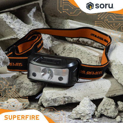 SUPERFIRE Lampu Kepala Senter Kepala Headlamp Multifunction Sensor 120 Lumens IP44 SFHL05-K