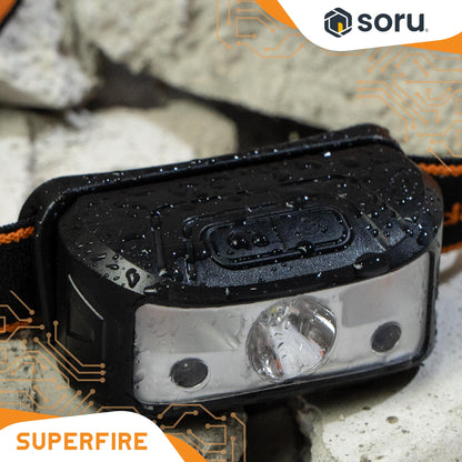 SUPERFIRE Lampu Kepala Senter Kepala Headlamp Multifunction Sensor 120 Lumens IP44 SFHL05-K