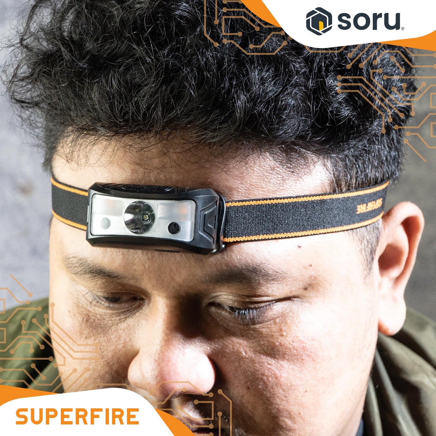 SUPERFIRE Lampu Kepala Senter Kepala Headlamp Multifunction Sensor 120 Lumens IP44 SFHL05-K