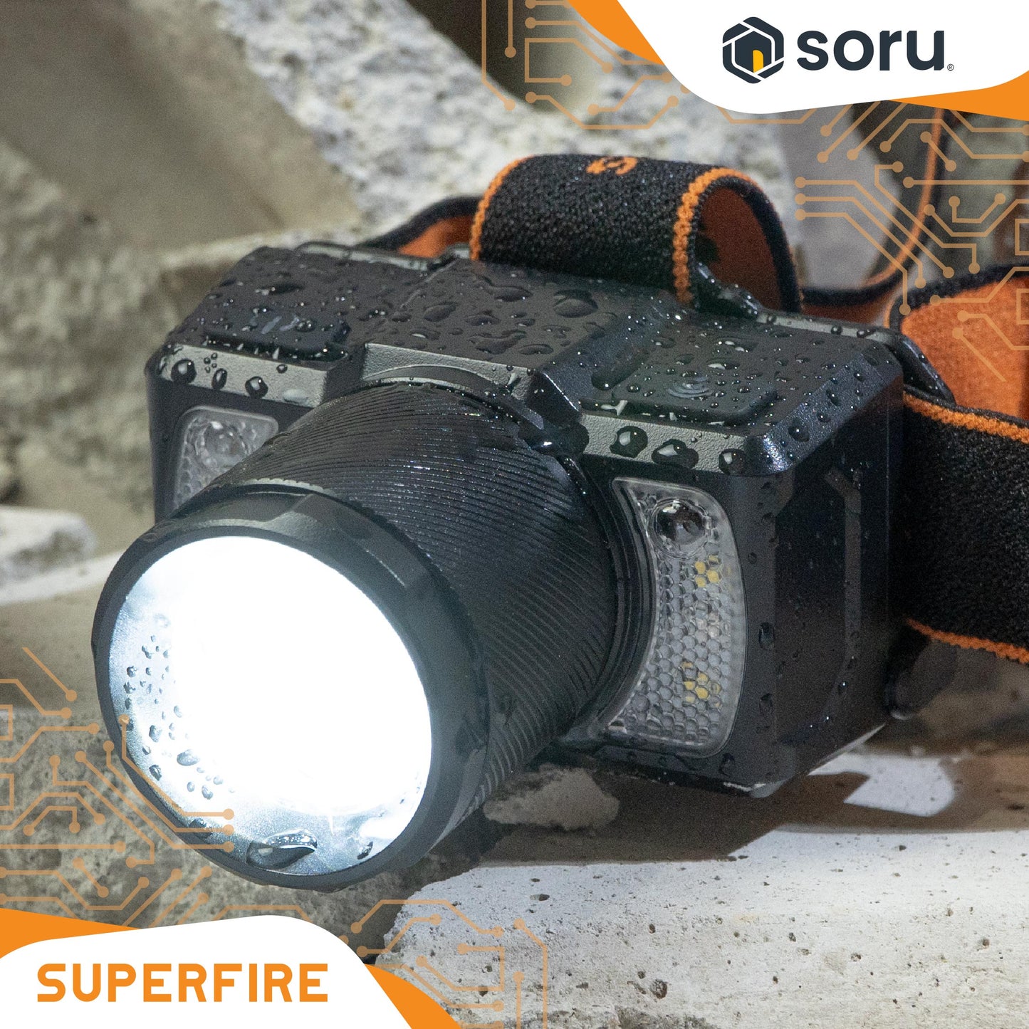 SUPERFIRE Lampu Kepala Senter Kepala Headlamp Outdoor Waterproof 700 Lumens SFHL25